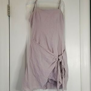 Linen side tie dress